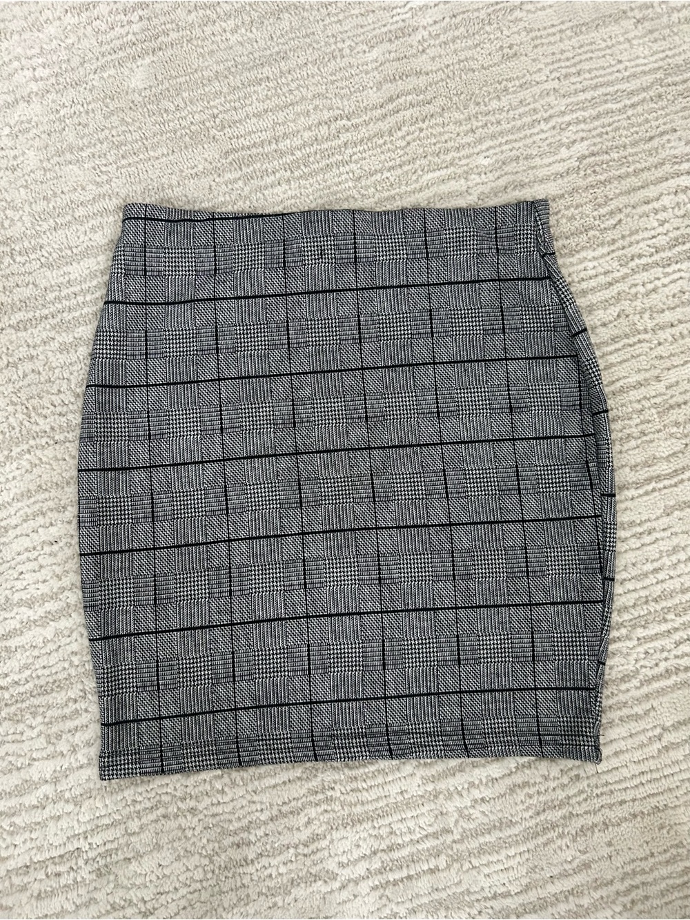 Revamped Black & White Plaid Pencil Skirt